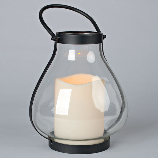 10.25 Inch School House Lantern with LED Flamless Candle and Timer - For Indoor or Outdoor Use