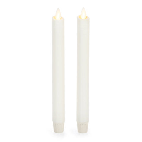 8" Ivory Luminara  Candlesticks, Set of Two