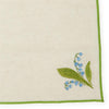 Set of 4, Embroidered Lily of The Valley Napkins - Your Choice of Blue or White