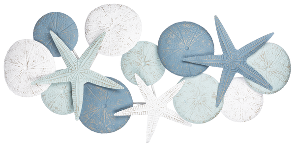 Metal Starfish and Sea Urchin Wall Decor