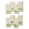 Set of 4, Embroidered Lily of The Valley Napkins - Your Choice of Blue or White