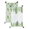 Fanciful Fern Set of 2 Dish Towels with Tassels Assorted 2 Fern Patterns - Cotton