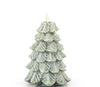 4.7" x 6.5", Inch Green Wax Snowy Tree Luminara Indoor Candle - Supply Limited