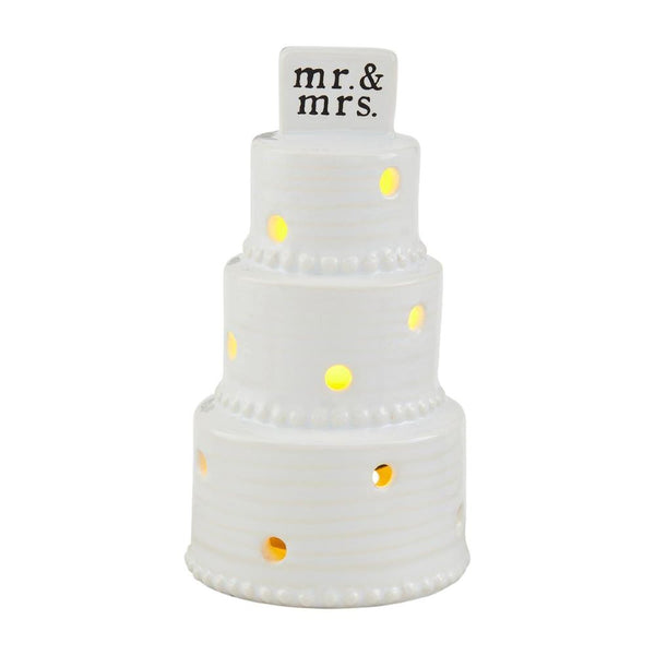 Ceramic Wedding Cake Light Up, Musical Sitter