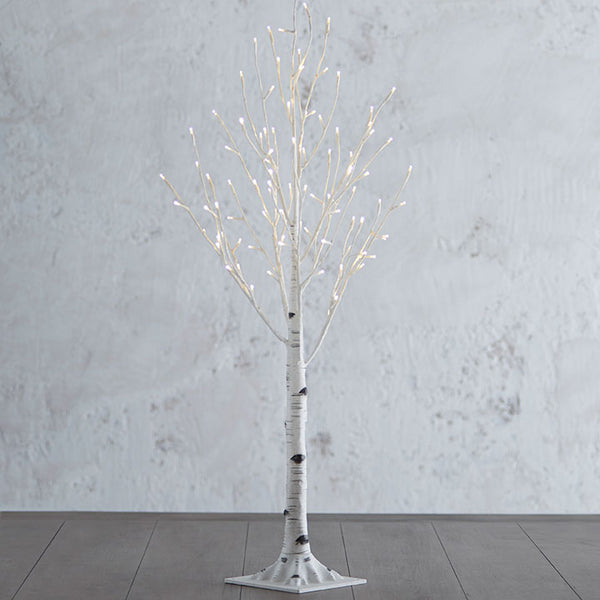 3.5 Ft. Lighted Birch Tree with 96 Warm White LED Lights - Sale Available