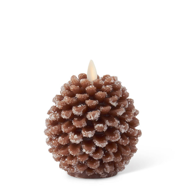 4.5" Luminara® Flameless Candle - Pine Cone Shape - Icy Finish