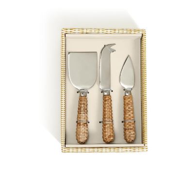 Wicker Weave, Set of Three Cheese Knives