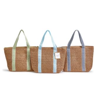 Your Choice, Woven Thermal Lunch Tote, Handle Colors, Light Green, Light Blue, Navy Blue