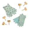 Countryside Gardening Set, Includes 2 Pairs of Garden Gloves and 6 Plant Stakes