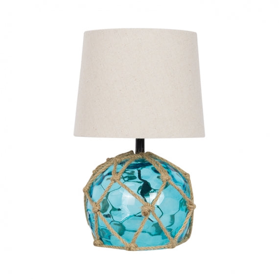 Large Glass Buoy Lamp, 19.2"H x 9.8"W, Available in Blue, Clear and Green