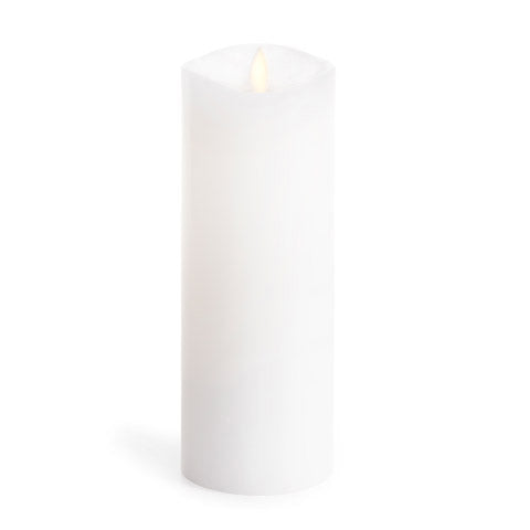 3" x 8" Luminara® Flameless Candle - Unscented White Wax 360 Pillar