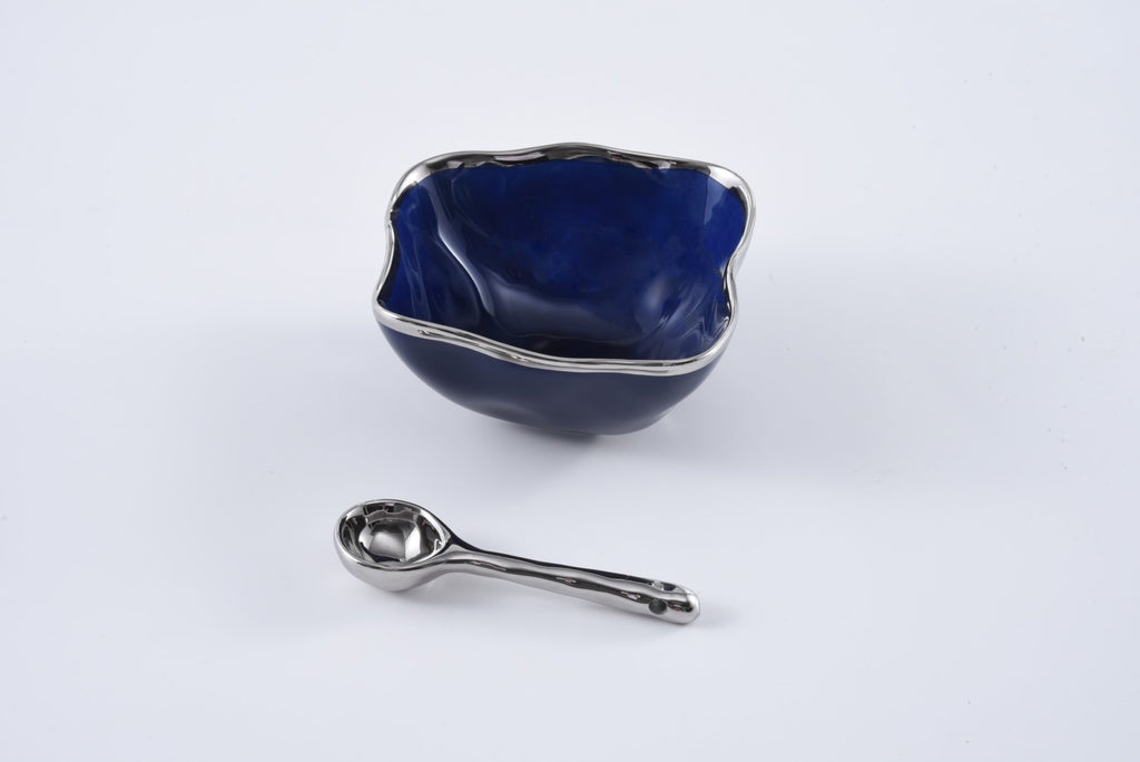 Pampa Bay Blue Dish and Serving Spoon - Gift Boxed