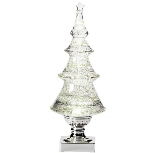 LED Sparkle Tree 14"H, Acrylic Glitter Filled Tabletop Accent - Buy Two Holiday Special